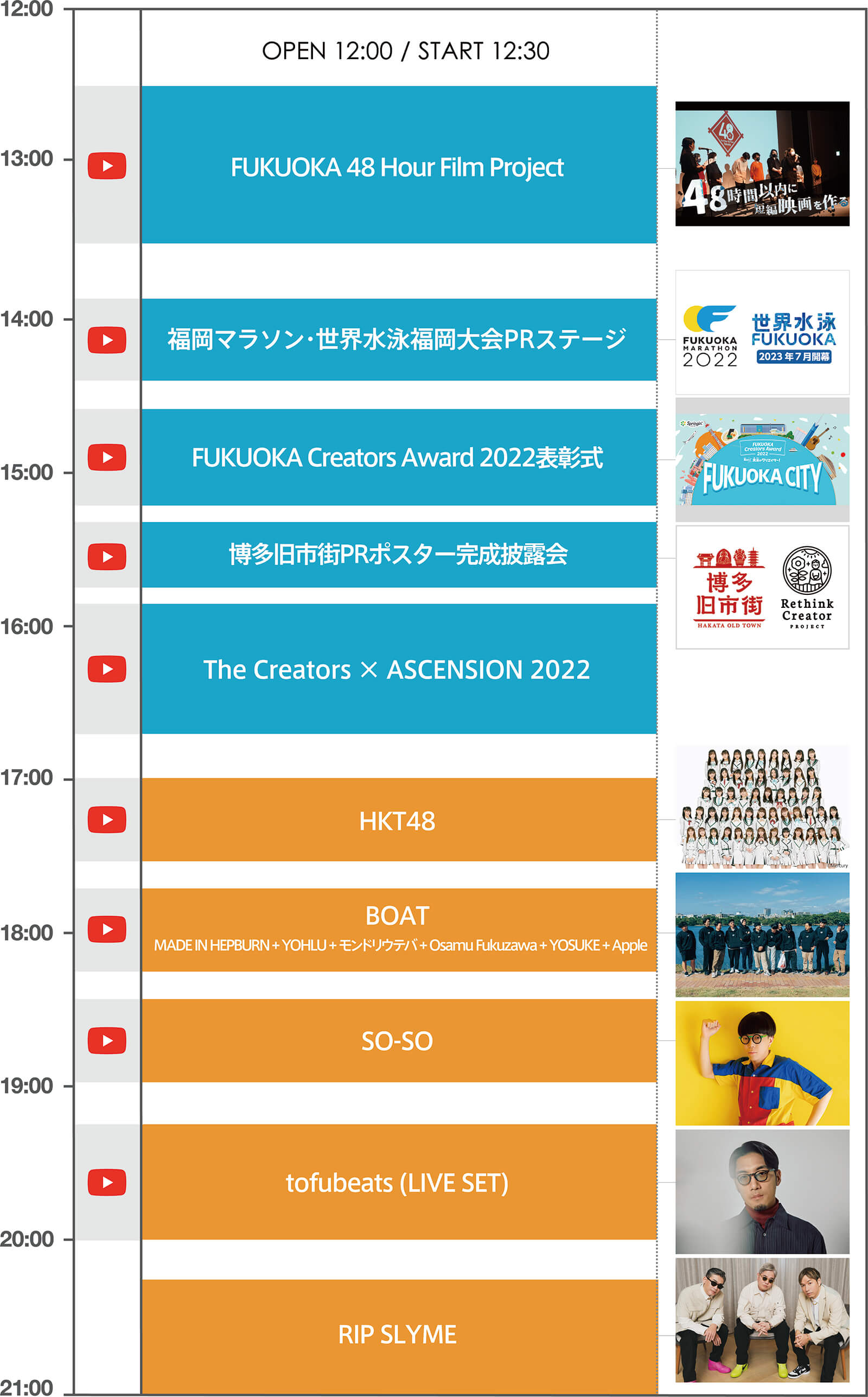 10月22日土曜　タイムテーブル